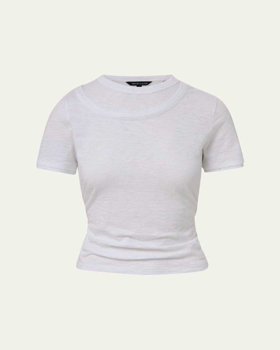 Damian Layered Short-Sleeve Knit Top